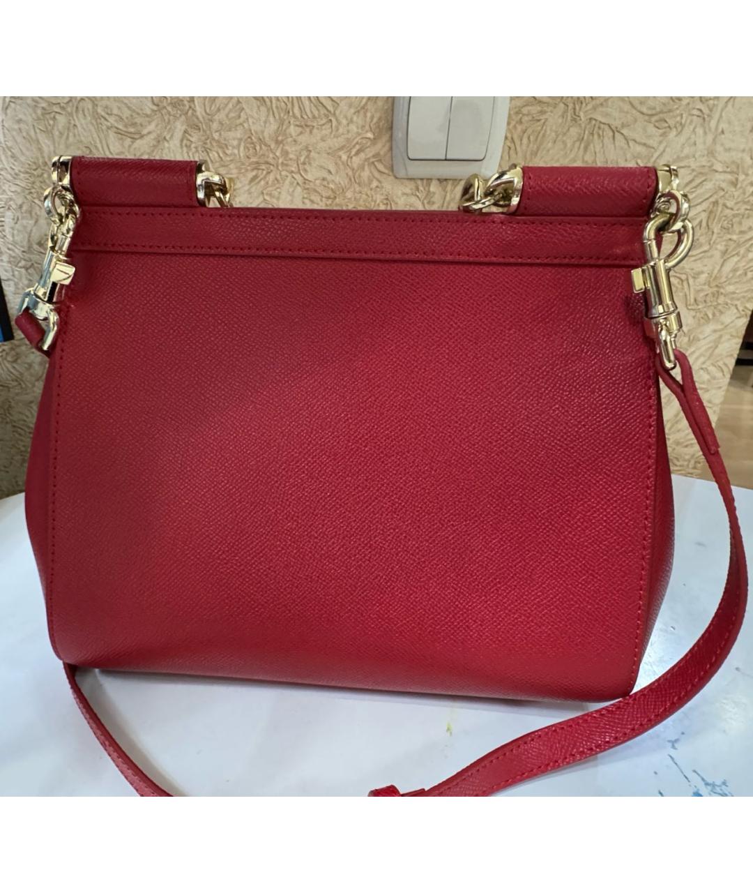 DOLCE&GABBANA Красная кожаная сумка через плечо, фото 4