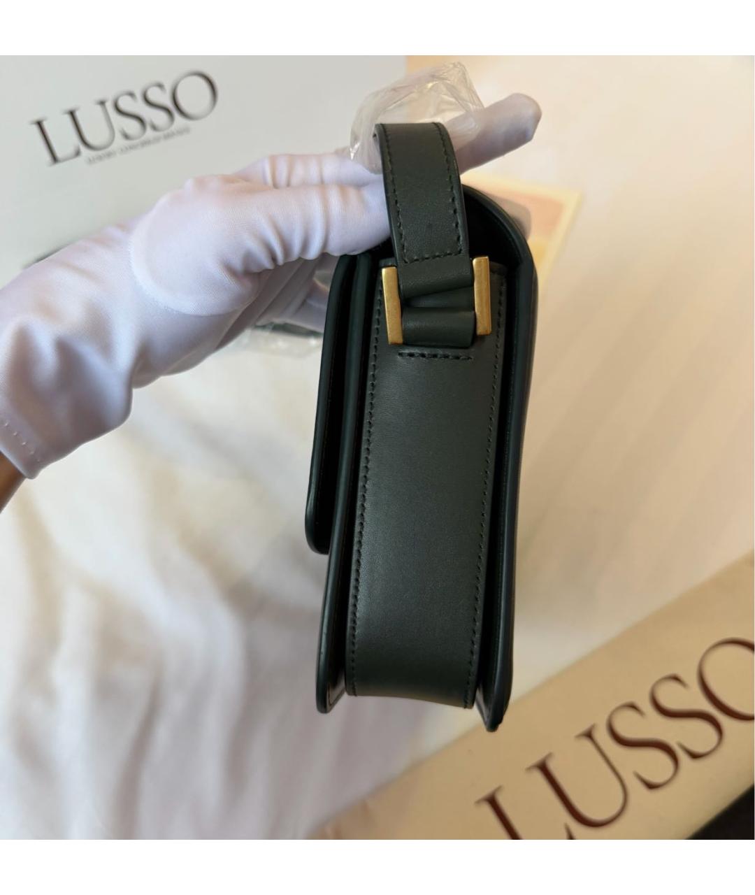 SAINT LAURENT Зеленая кожаная сумка через плечо, фото 4