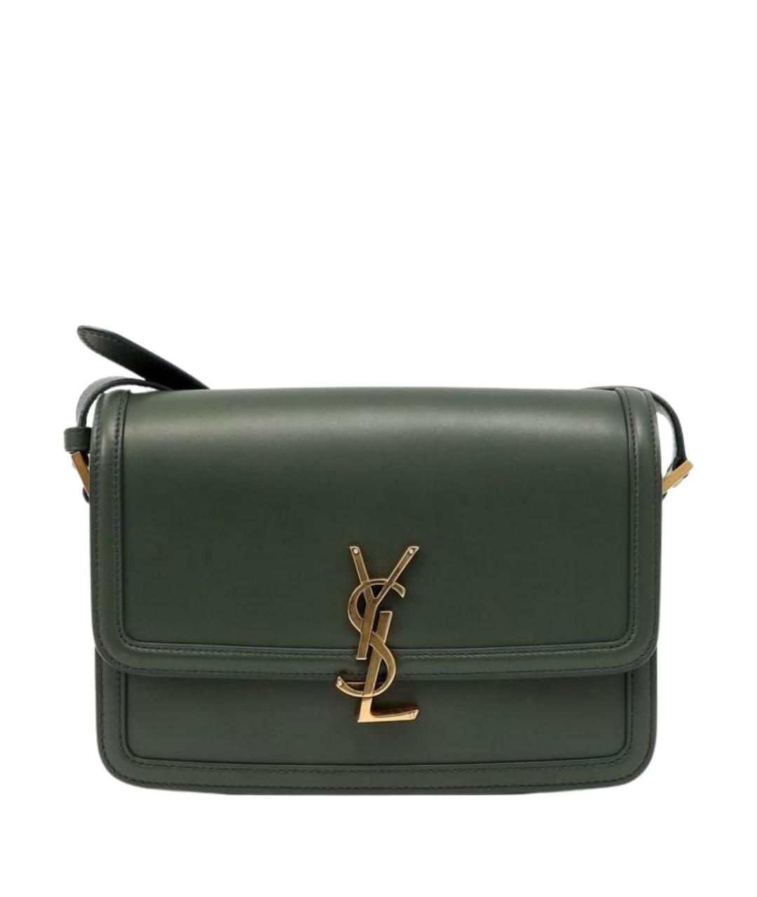 SAINT LAURENT Зеленая кожаная сумка через плечо, фото 1