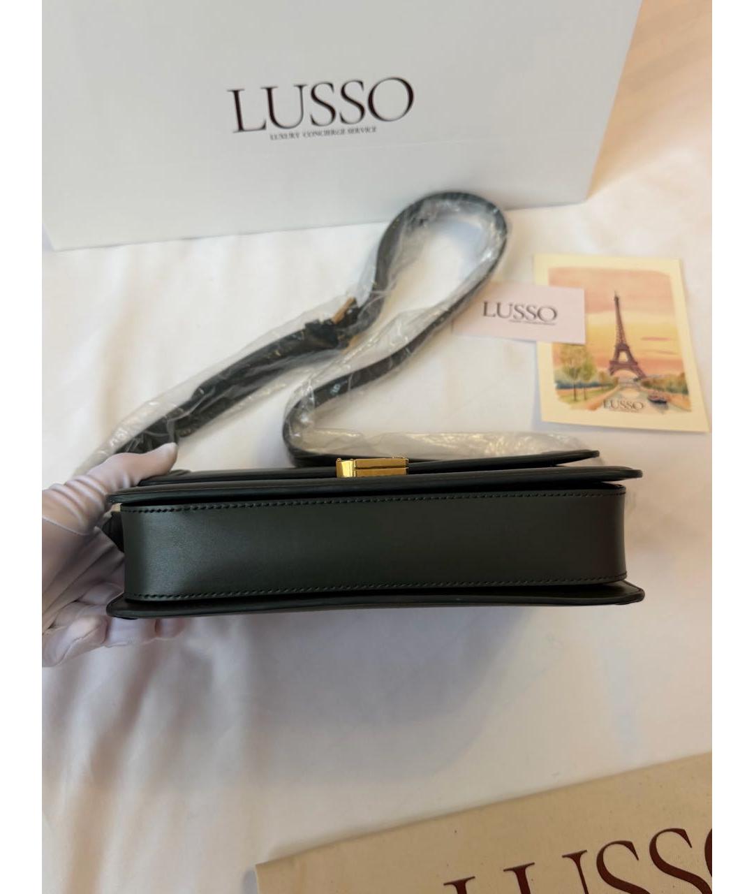 SAINT LAURENT Зеленая кожаная сумка через плечо, фото 3