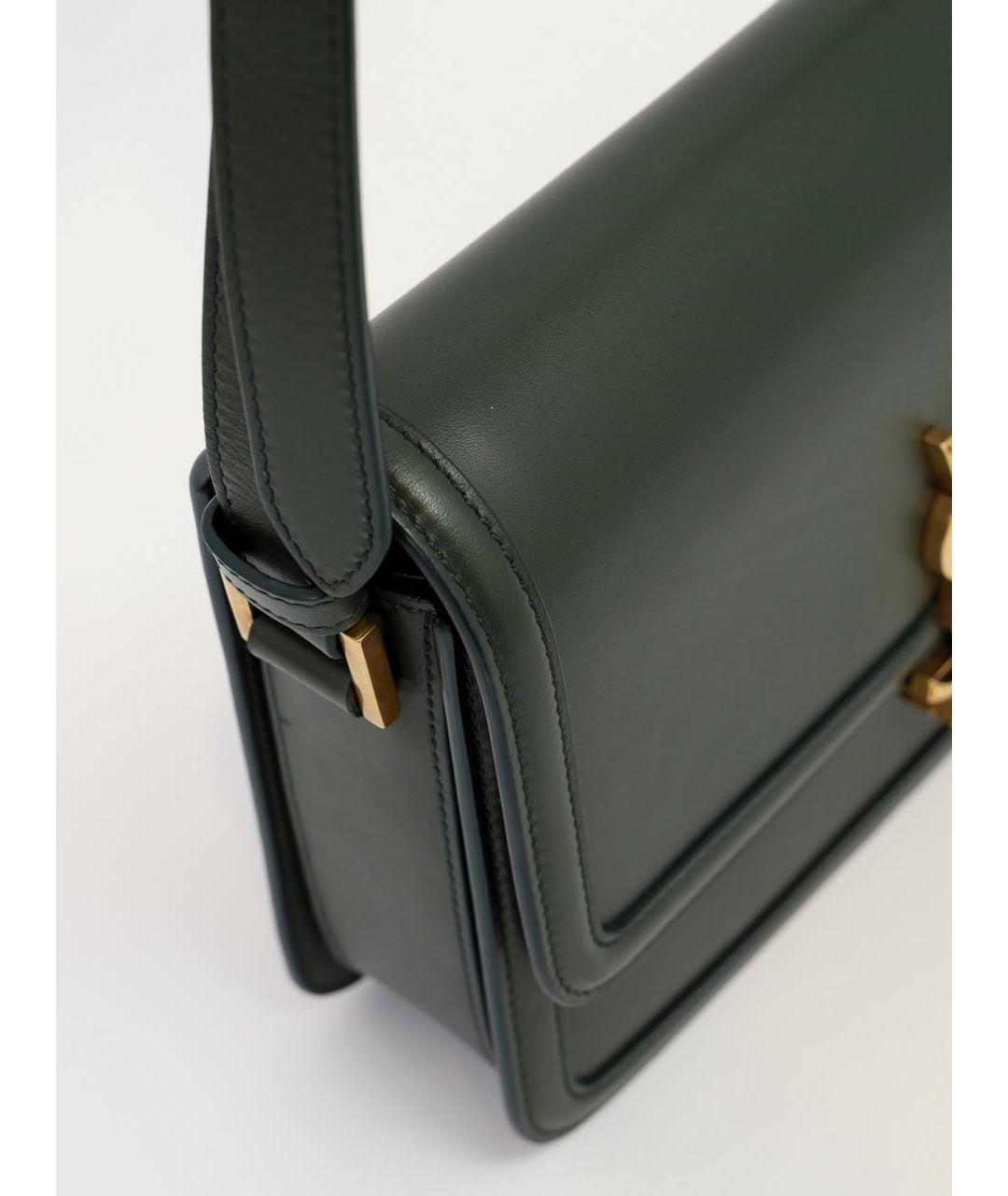 SAINT LAURENT Зеленая кожаная сумка через плечо, фото 7