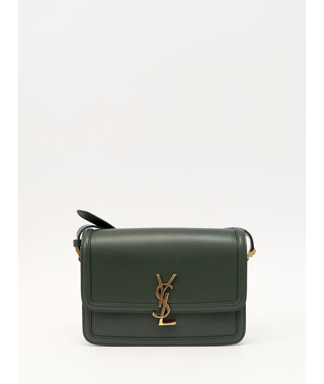 SAINT LAURENT Зеленая кожаная сумка через плечо, фото 9