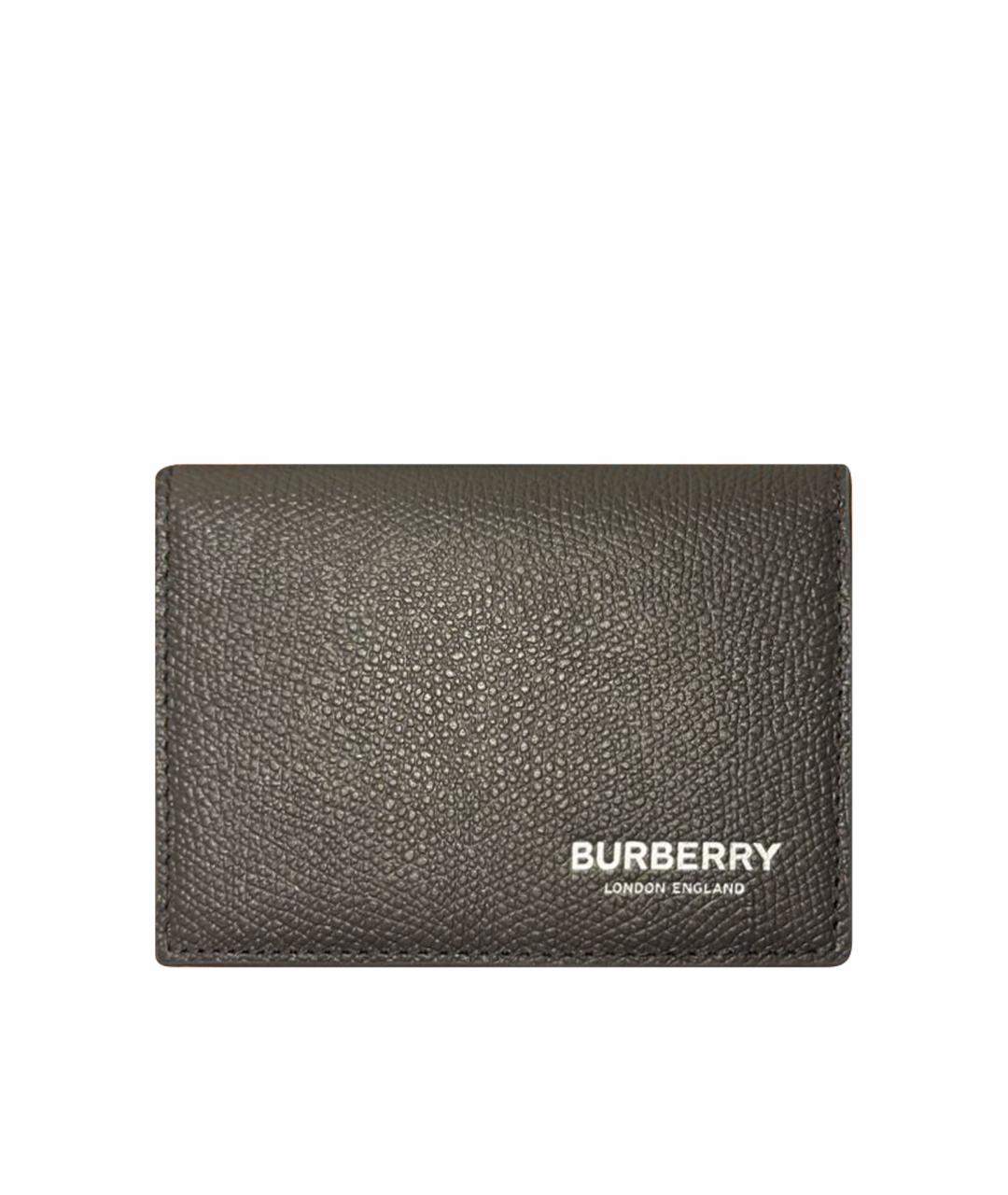 BURBERRY Серый кожаный кардхолдер, фото 1