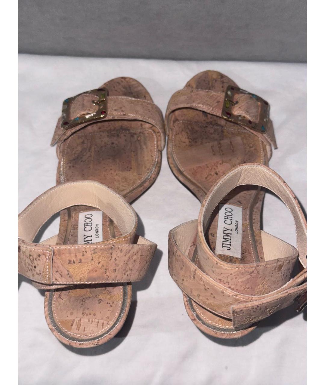 JIMMY CHOO Бежевые босоножки, фото 3