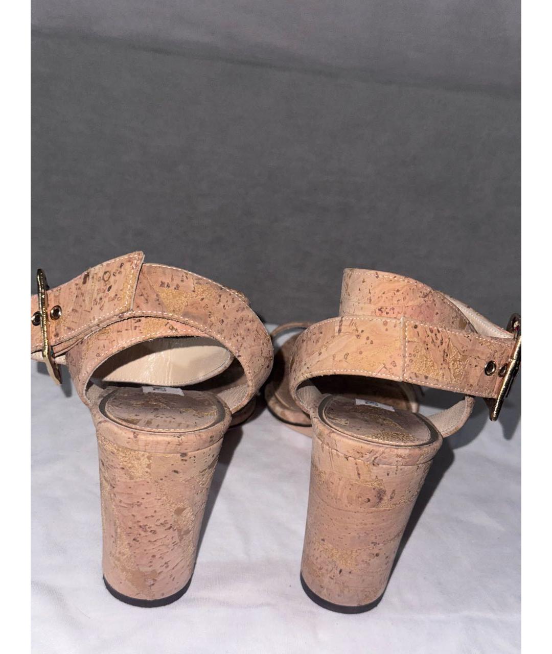 JIMMY CHOO Бежевые босоножки, фото 4