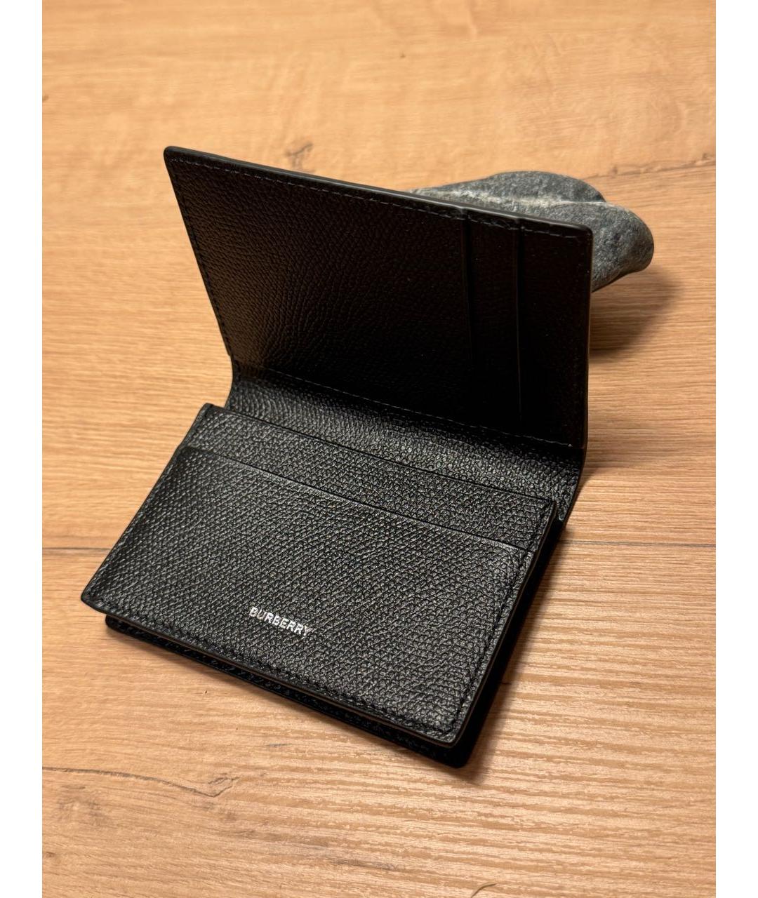 BURBERRY Черный кожаный кардхолдер, фото 4