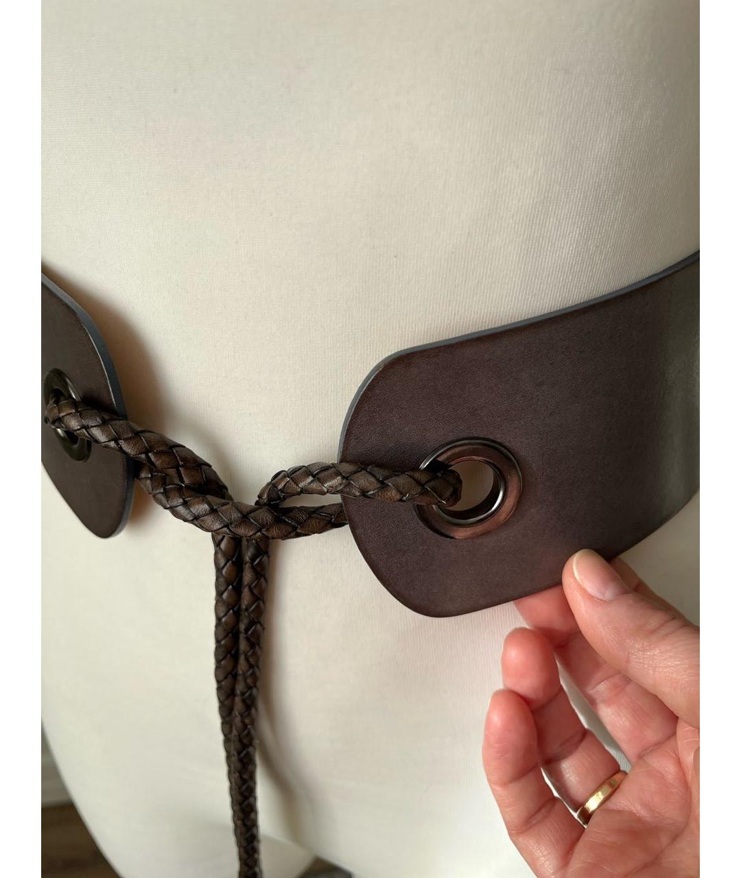 MAX MARA Коричневый кожаный ремень, фото 6