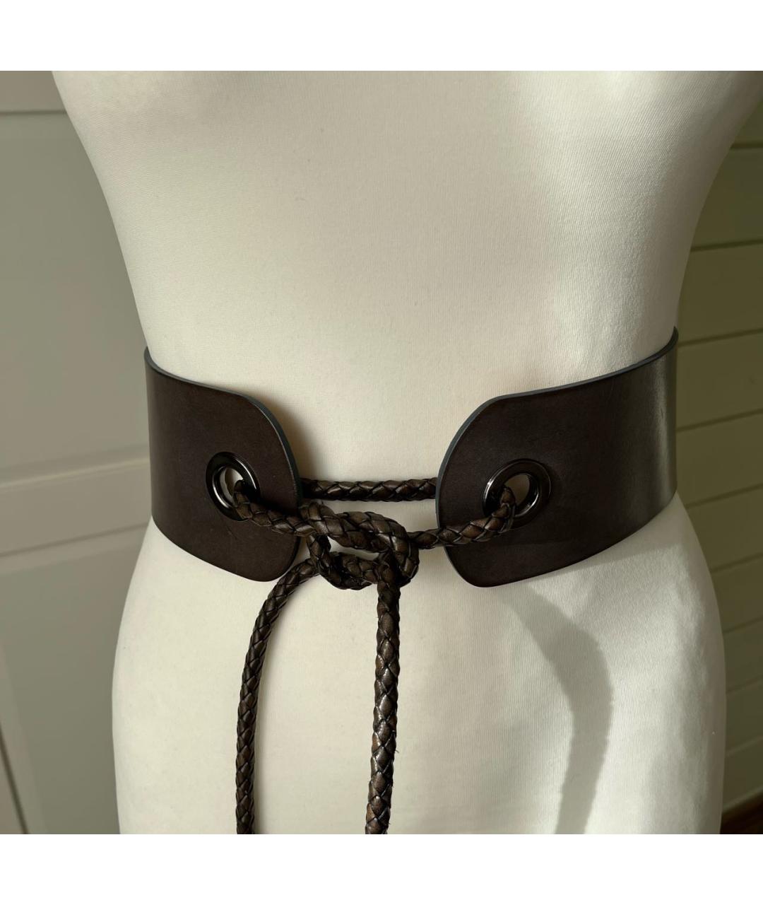 MAX MARA Коричневый кожаный ремень, фото 5