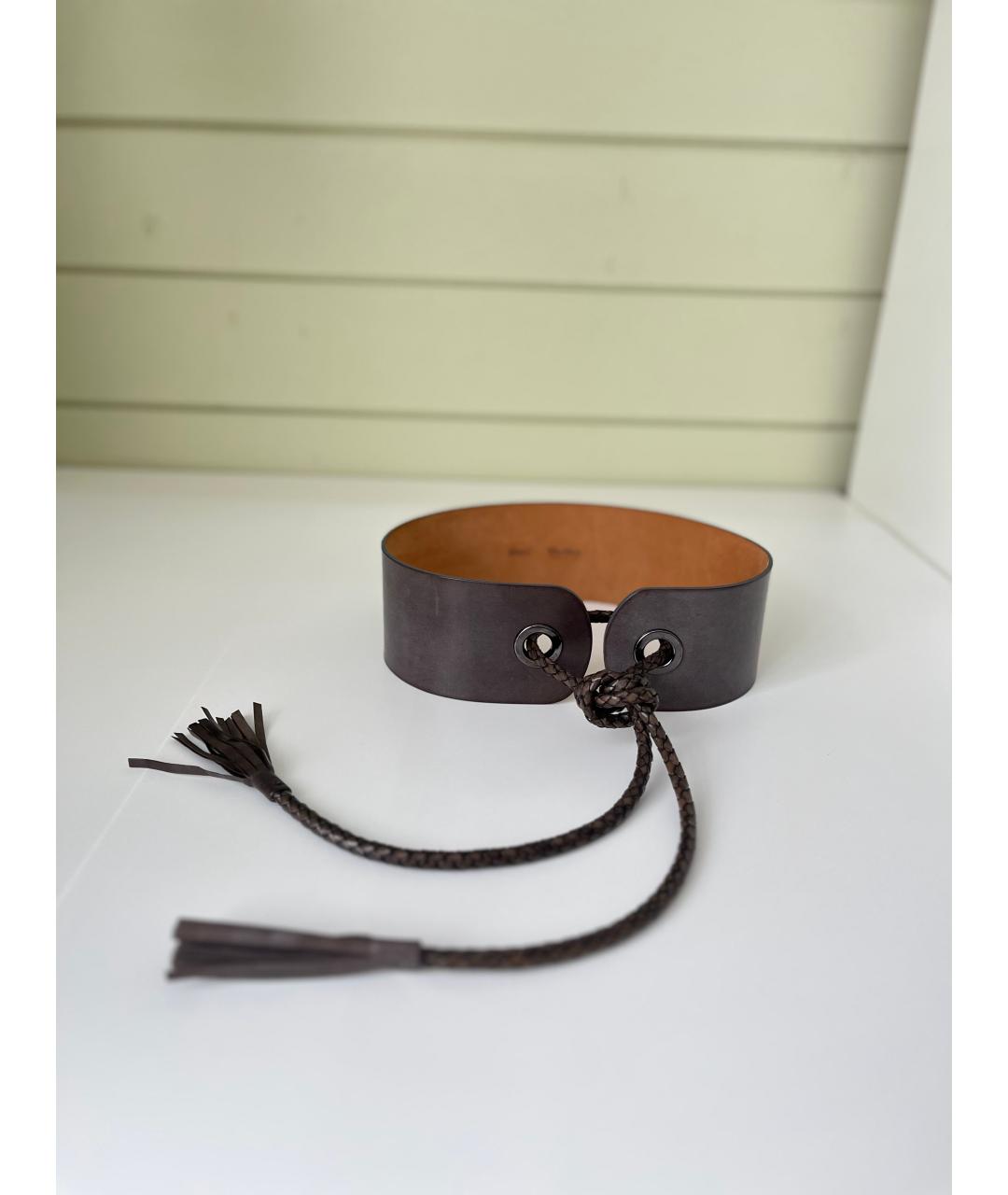 MAX MARA Коричневый кожаный ремень, фото 10