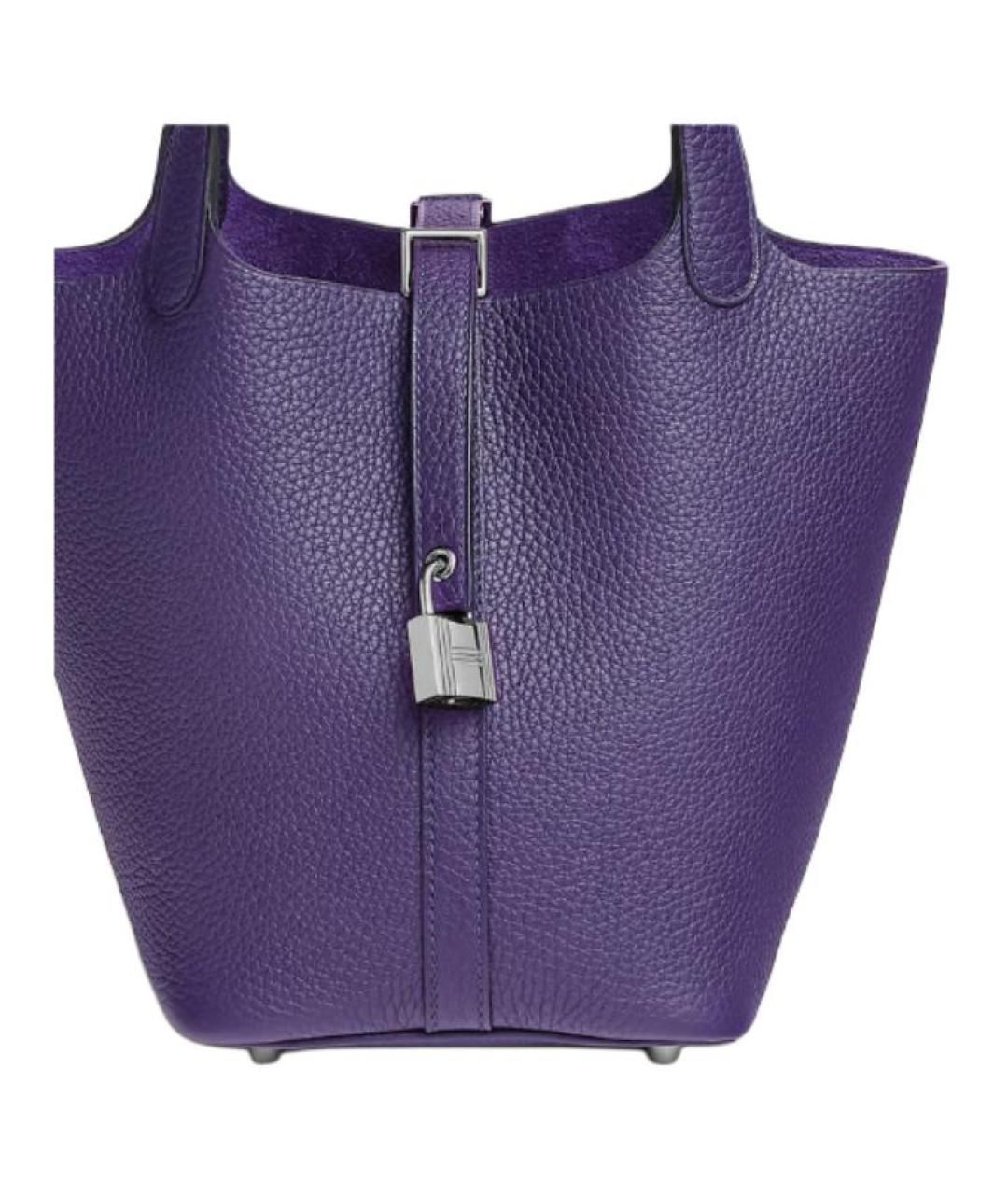 HERMES Фиолетовая кожаная сумка через плечо, фото 2