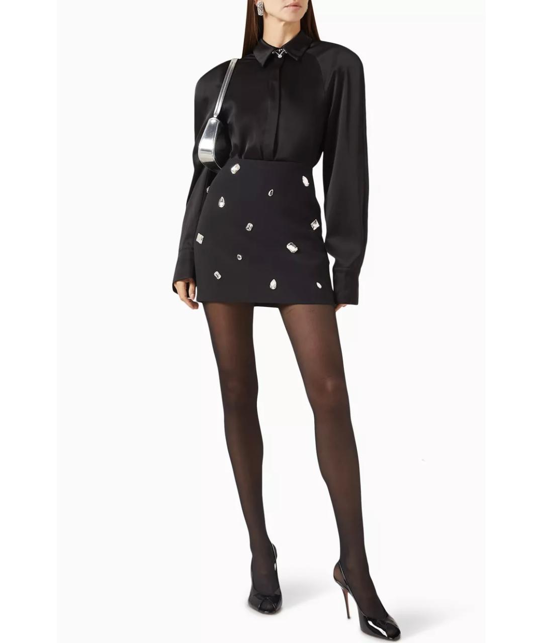 DAVID KOMA Черная вискозная юбка мини, фото 2