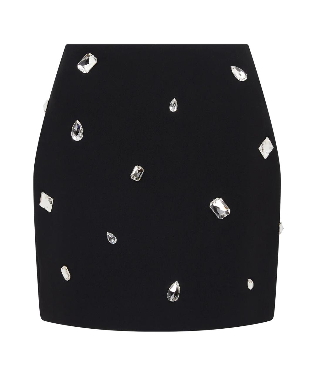 DAVID KOMA Черная вискозная юбка мини, фото 1