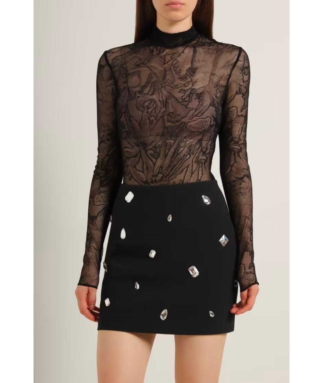 DAVID KOMA Черная вискозная юбка мини, фото 8