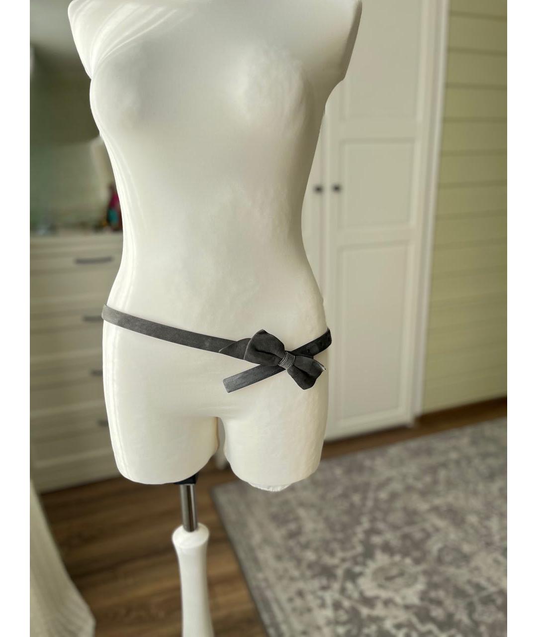 BRUNELLO CUCINELLI Антрацитовый замшевый ремень, фото 4