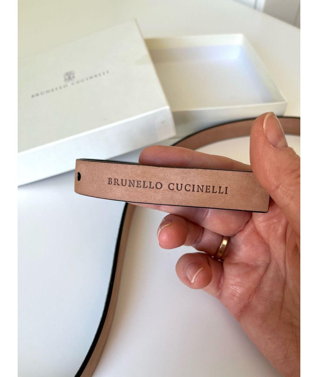 BRUNELLO CUCINELLI Антрацитовый замшевый ремень, фото 7