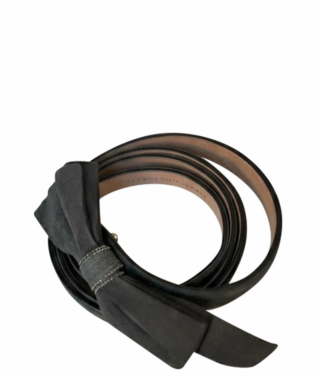 BRUNELLO CUCINELLI Антрацитовый замшевый ремень, фото 1