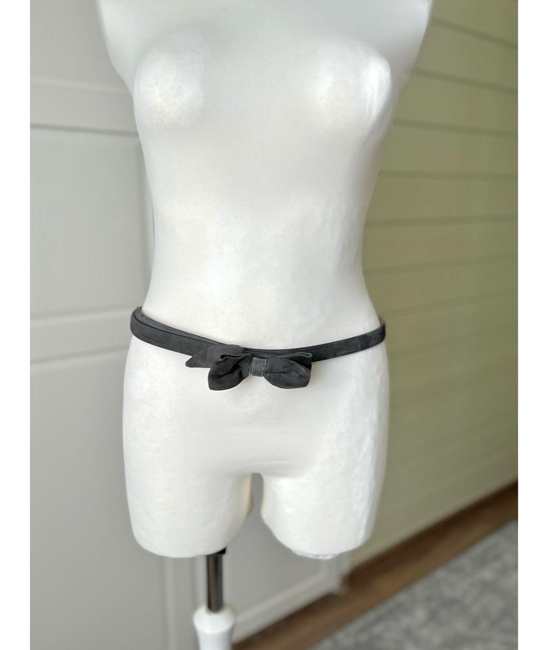 BRUNELLO CUCINELLI Антрацитовый замшевый ремень, фото 2