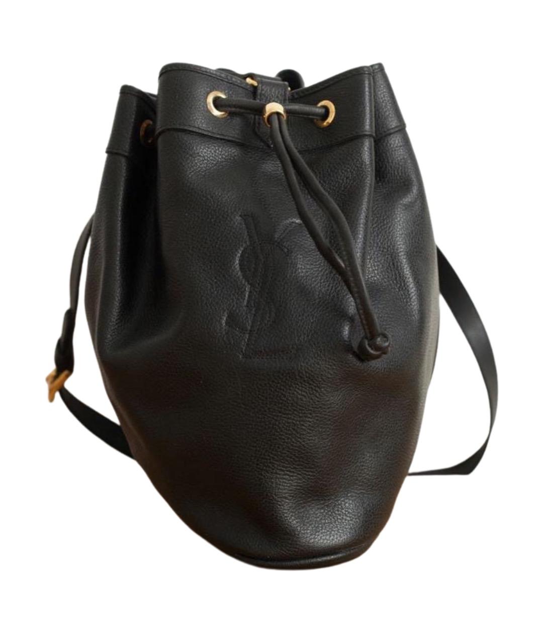 SAINT LAURENT Черная кожаная сумка через плечо, фото 1