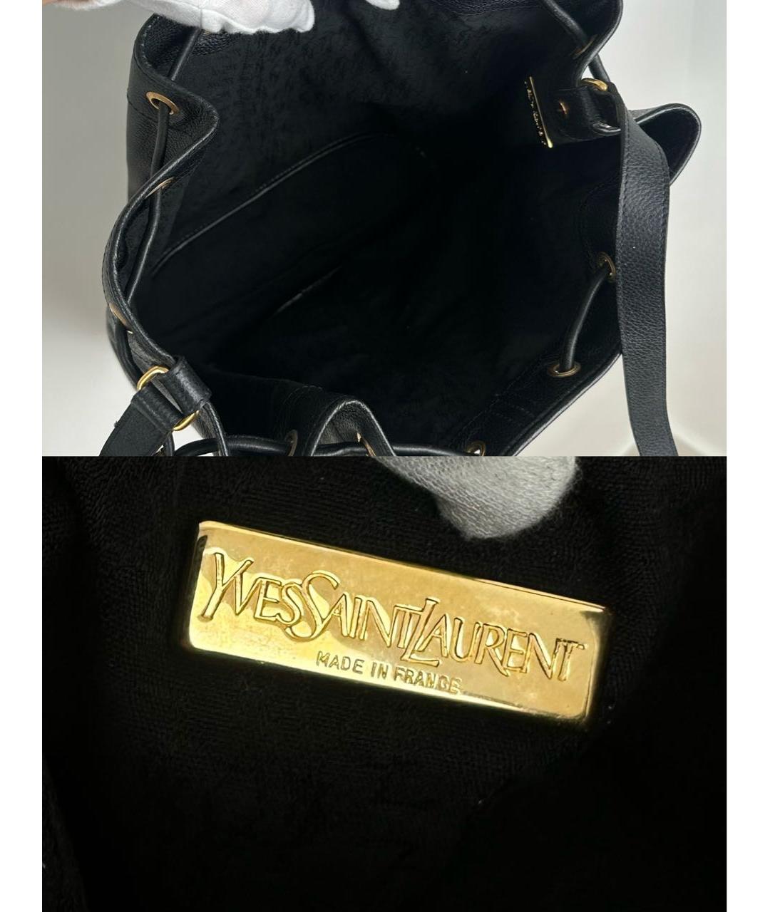 SAINT LAURENT Черная кожаная сумка через плечо, фото 7