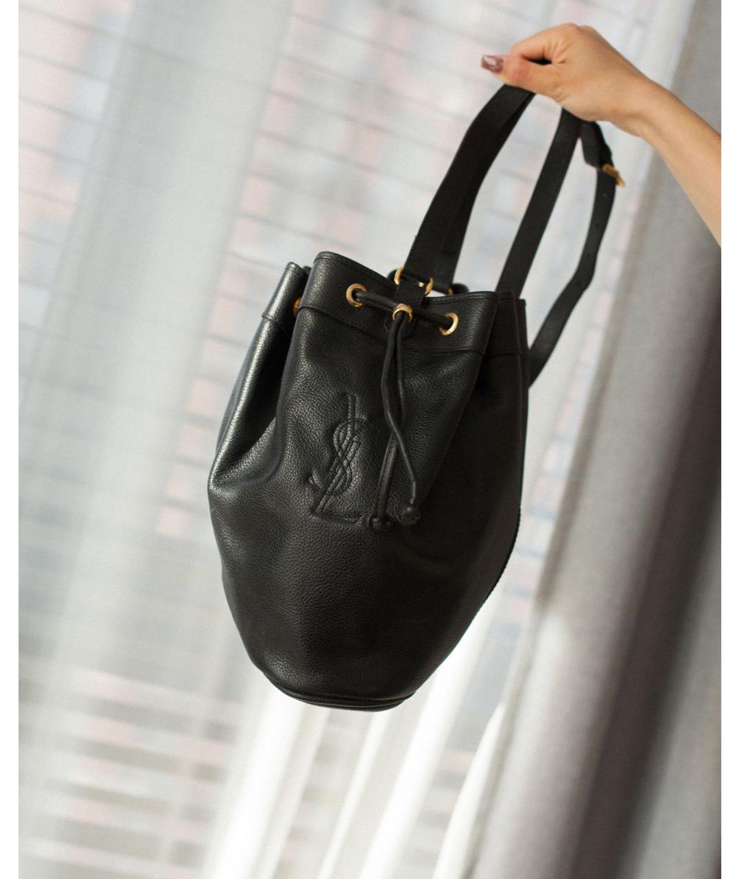 SAINT LAURENT Черная кожаная сумка через плечо, фото 8