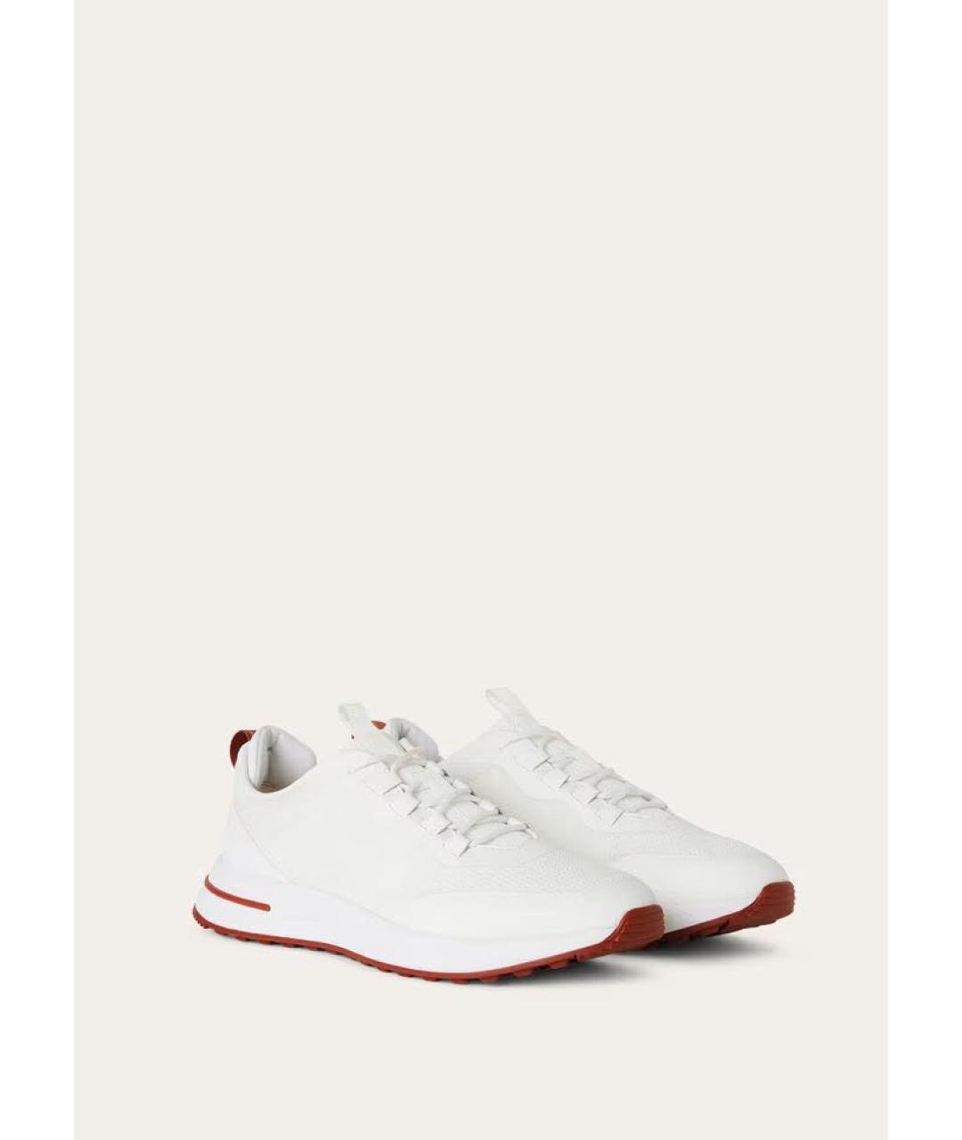 LORO PIANA Белые текстильные низкие кроссовки / кеды, фото 2