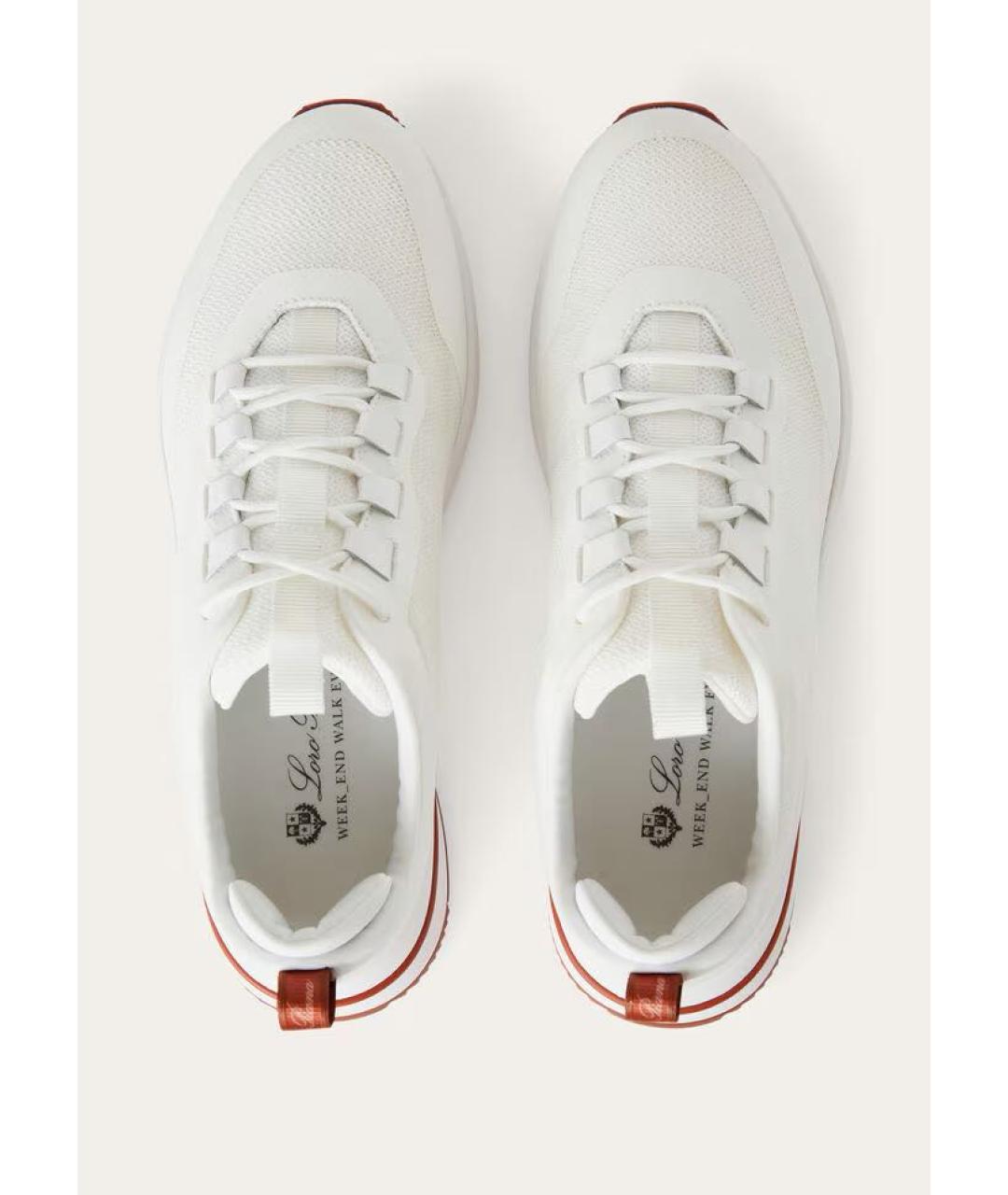 LORO PIANA Белые текстильные низкие кроссовки / кеды, фото 4