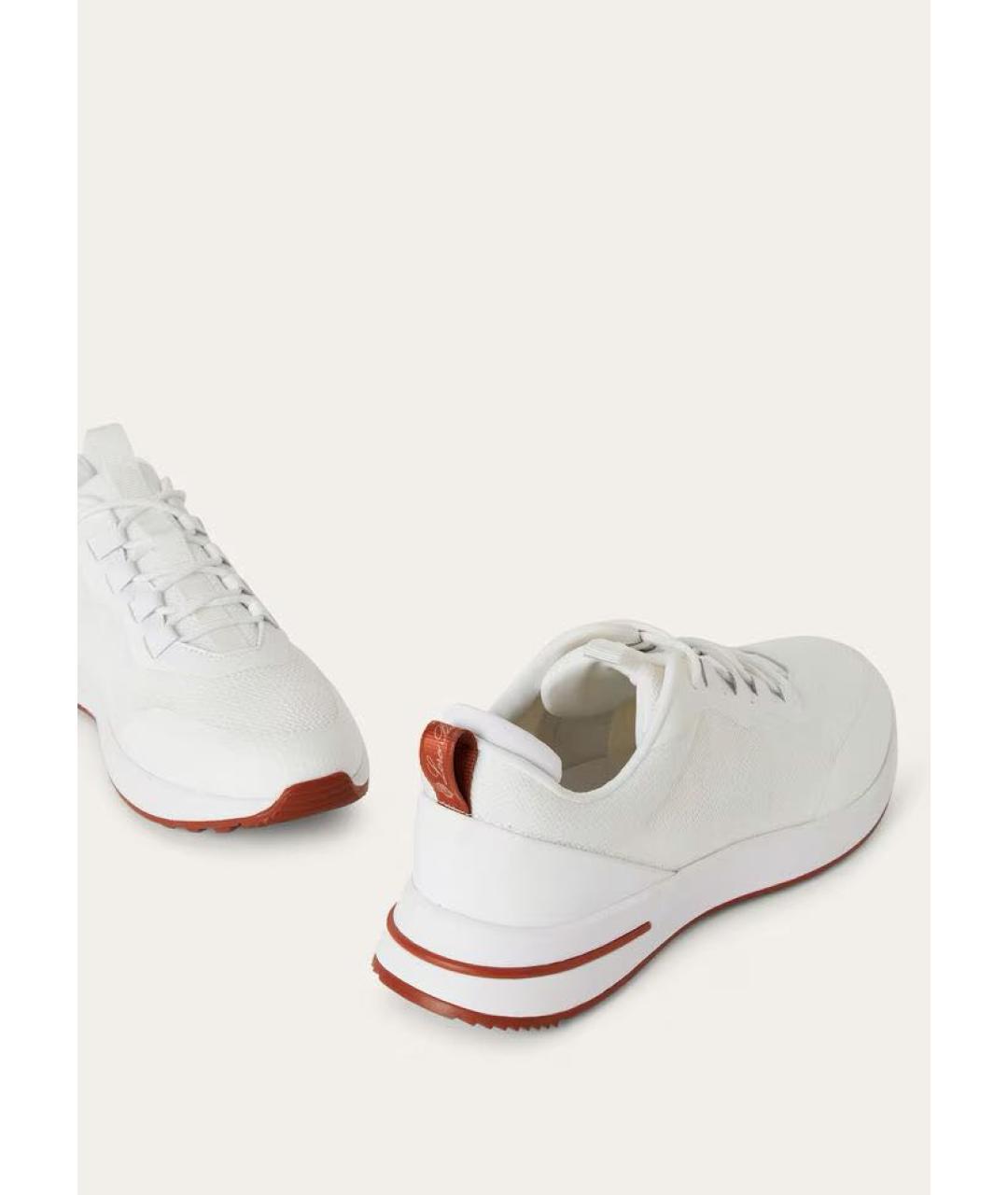 LORO PIANA Белые текстильные низкие кроссовки / кеды, фото 5