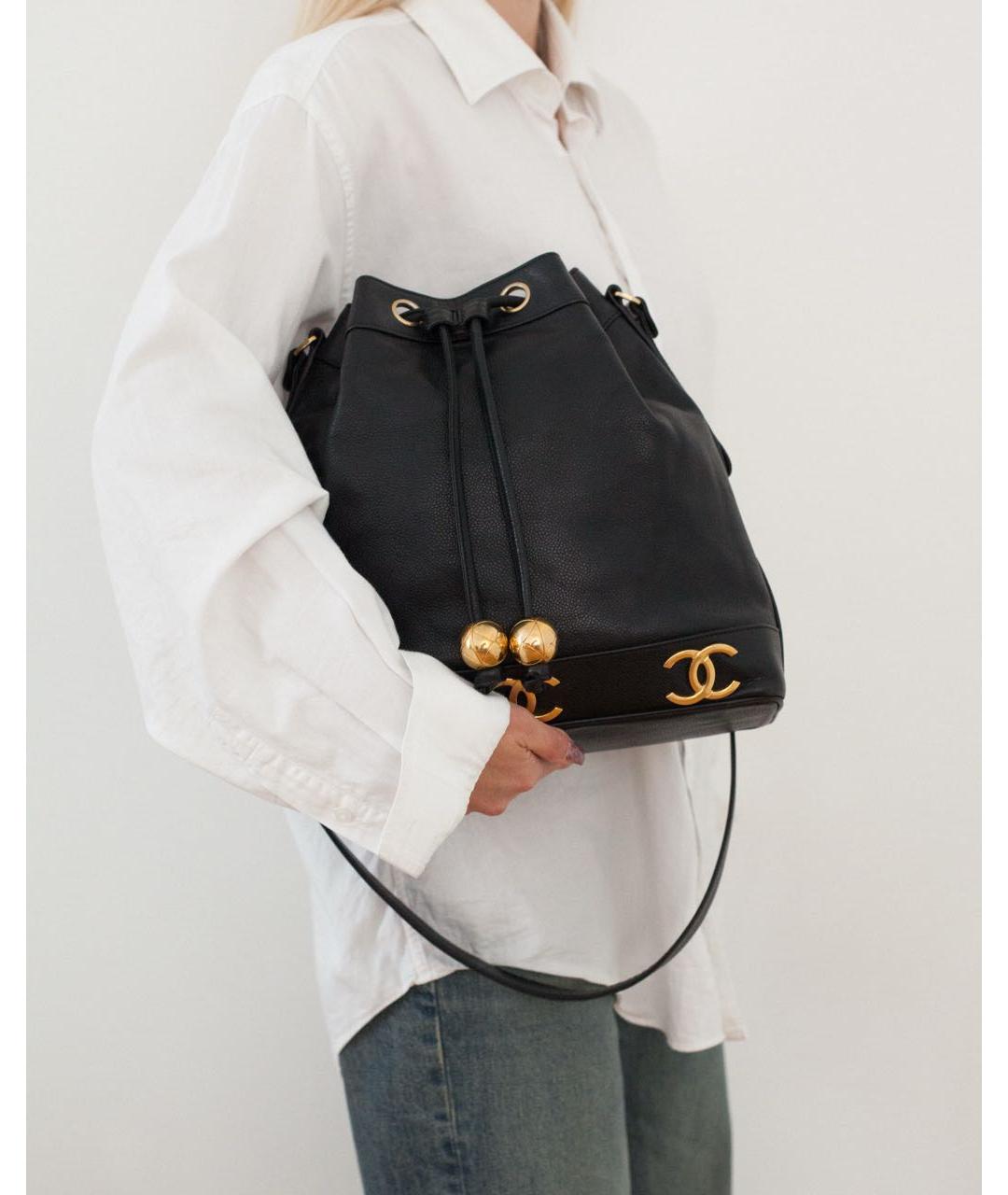 CHANEL Черная кожаная сумка через плечо, фото 4