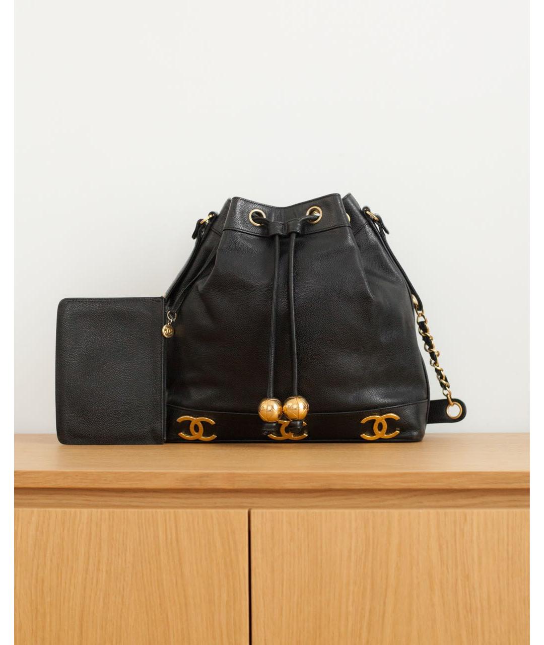 CHANEL Черная кожаная сумка через плечо, фото 9