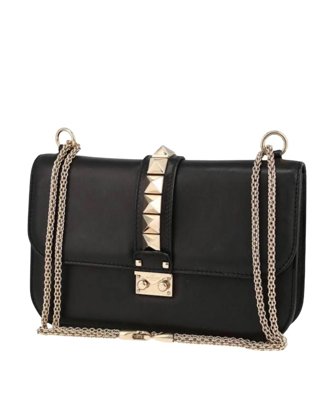 VALENTINO Черная кожаная сумка через плечо, фото 1