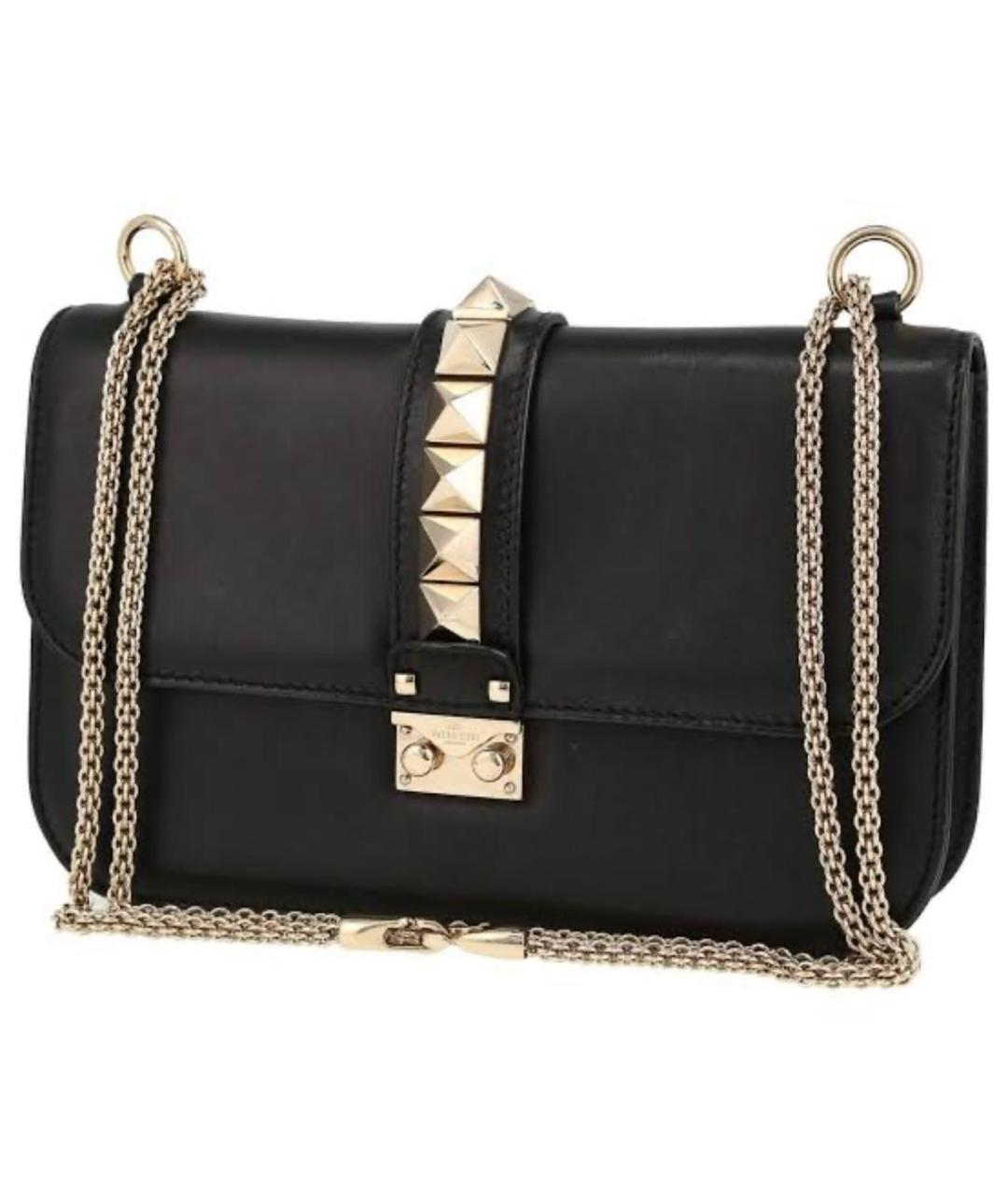 VALENTINO Черная кожаная сумка через плечо, фото 7