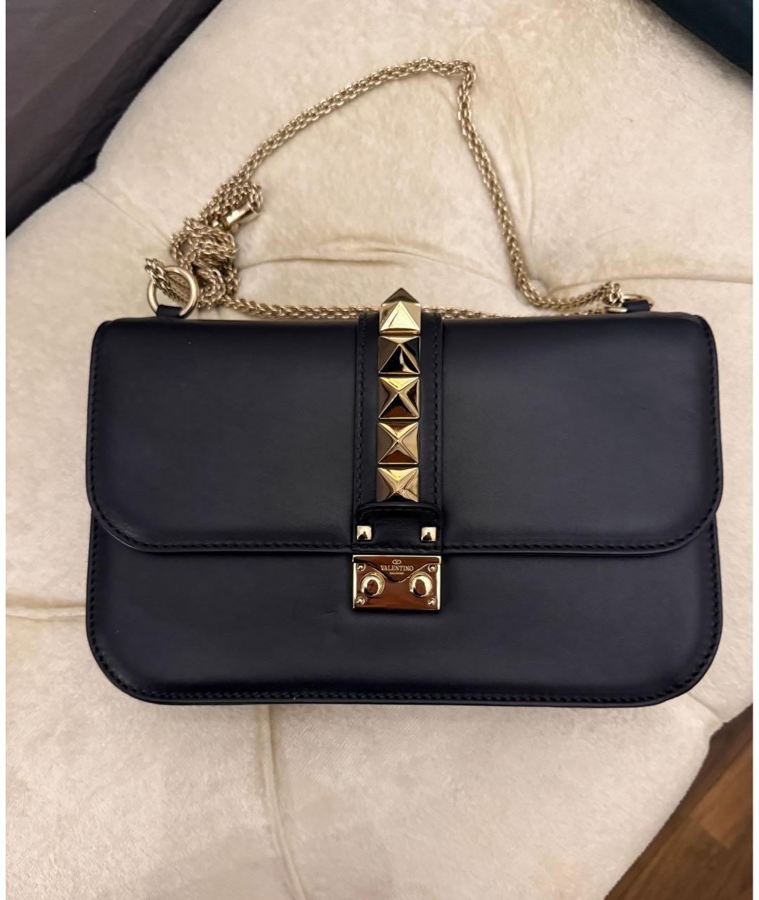 VALENTINO Черная кожаная сумка через плечо, фото 2