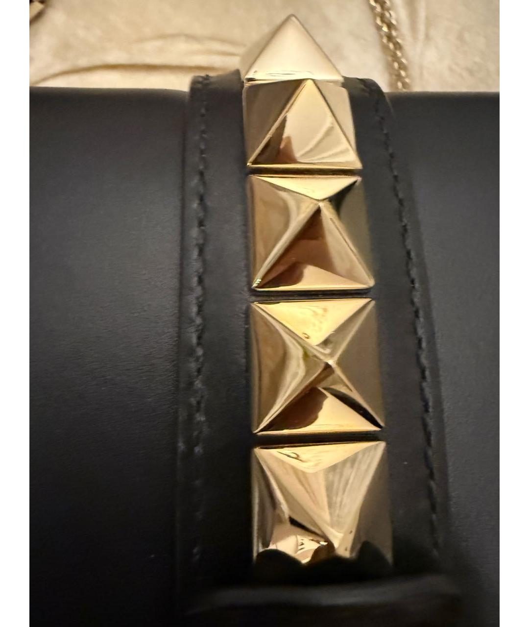 VALENTINO Черная кожаная сумка через плечо, фото 4