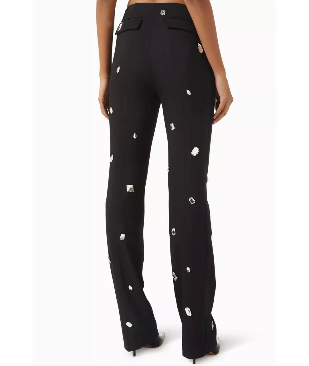 DAVID KOMA Черные шерстяные прямые брюки, фото 9