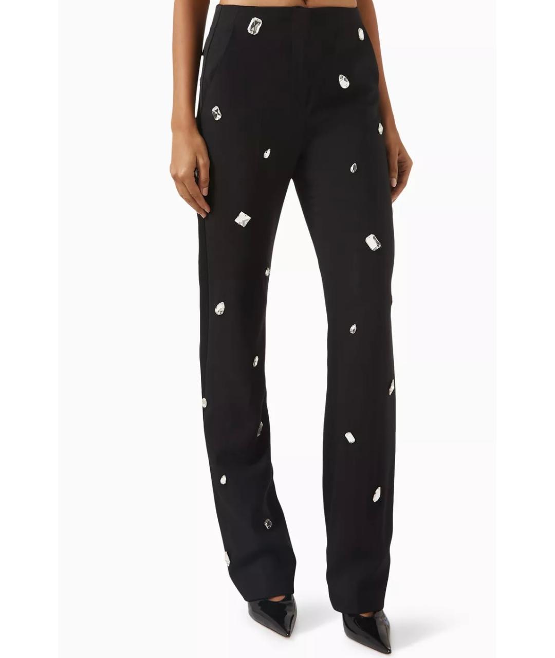 DAVID KOMA Черные шерстяные прямые брюки, фото 8