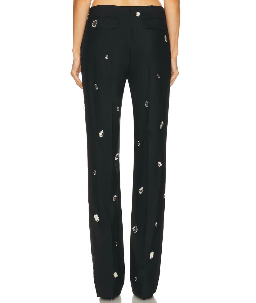 DAVID KOMA Черные шерстяные прямые брюки, фото 5