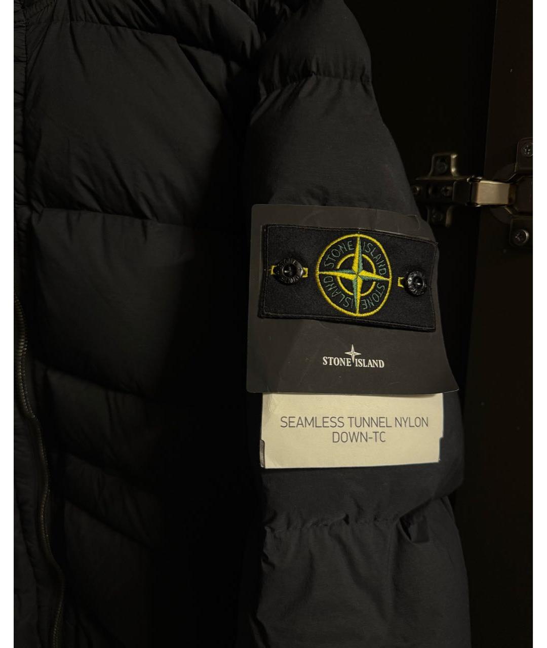 STONE ISLAND Черный пуховик, фото 3