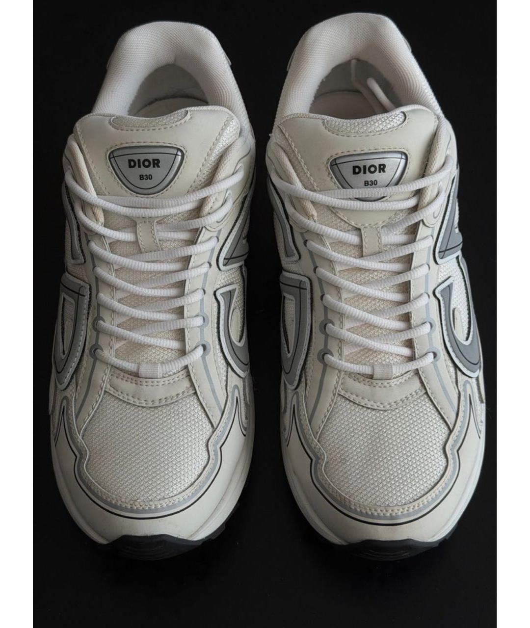 CHRISTIAN DIOR Белые текстильные низкие кроссовки / кеды, фото 3