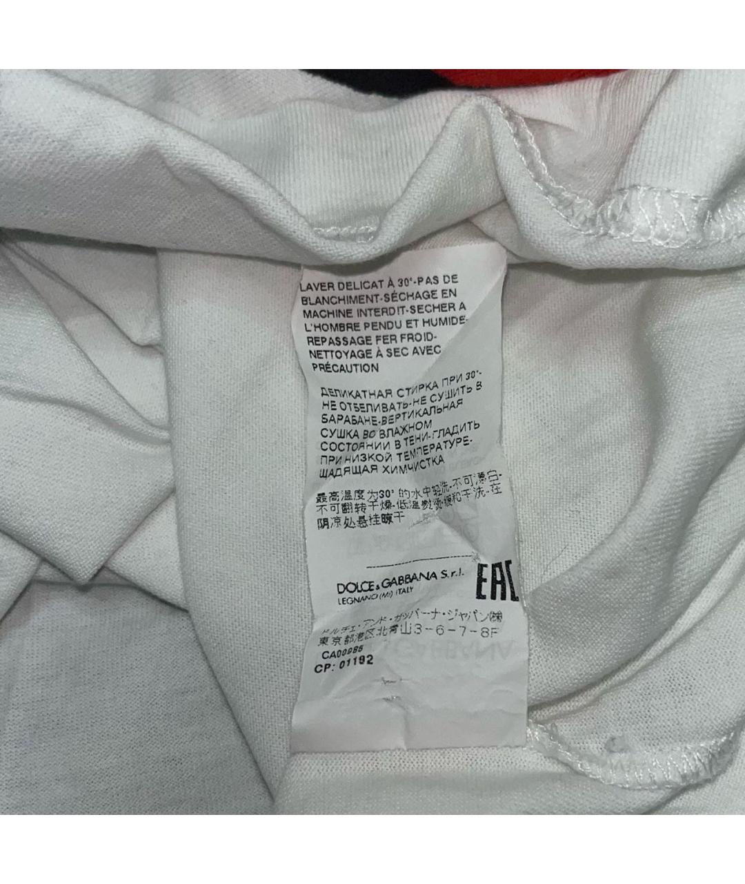 DOLCE&GABBANA Белая хлопковая футболка, фото 5