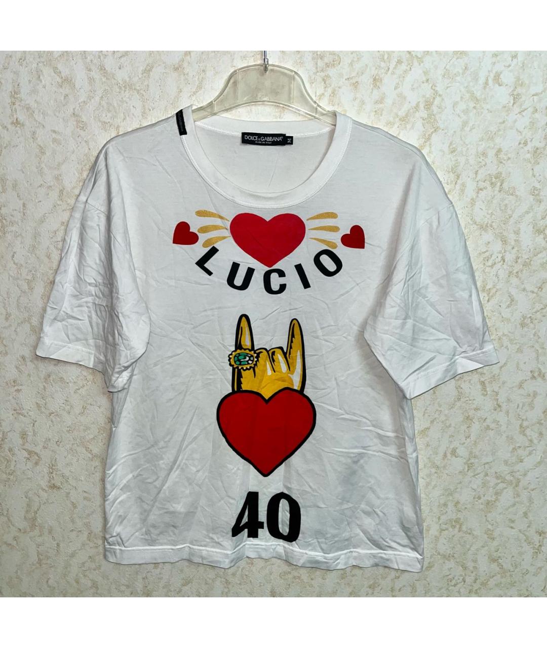 DOLCE&GABBANA Белая хлопковая футболка, фото 7