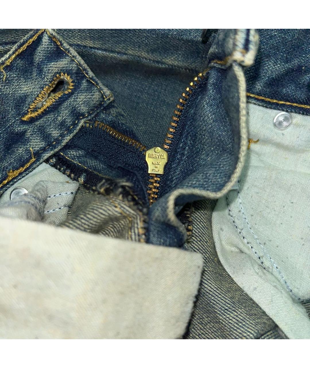 DOLCE&GABBANA Темно-синие хлопковые прямые джинсы, фото 8