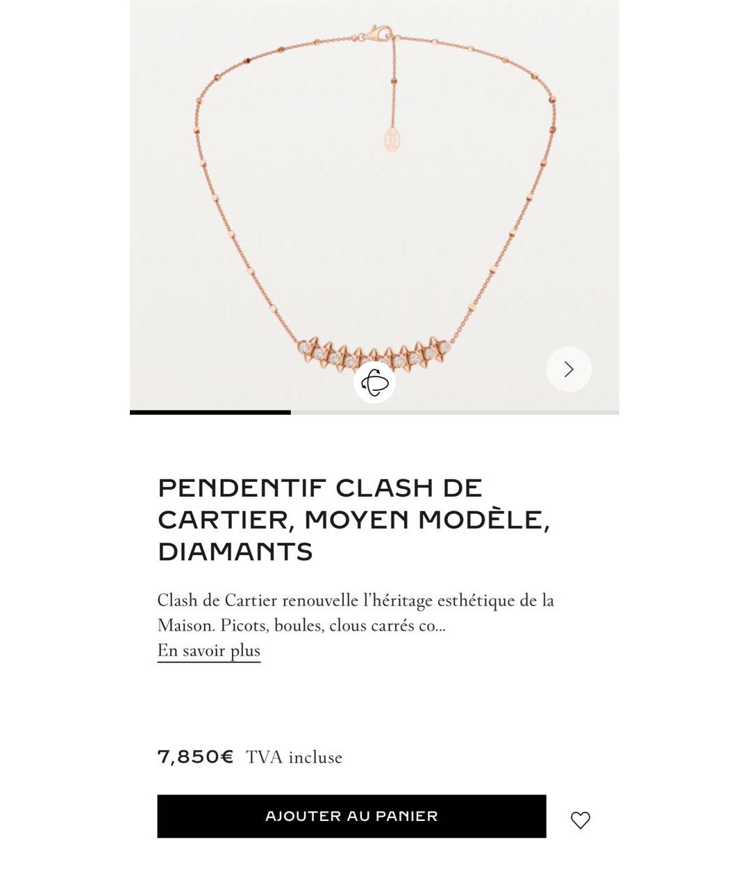 CARTIER Розовая подвеска из розового золота, фото 5