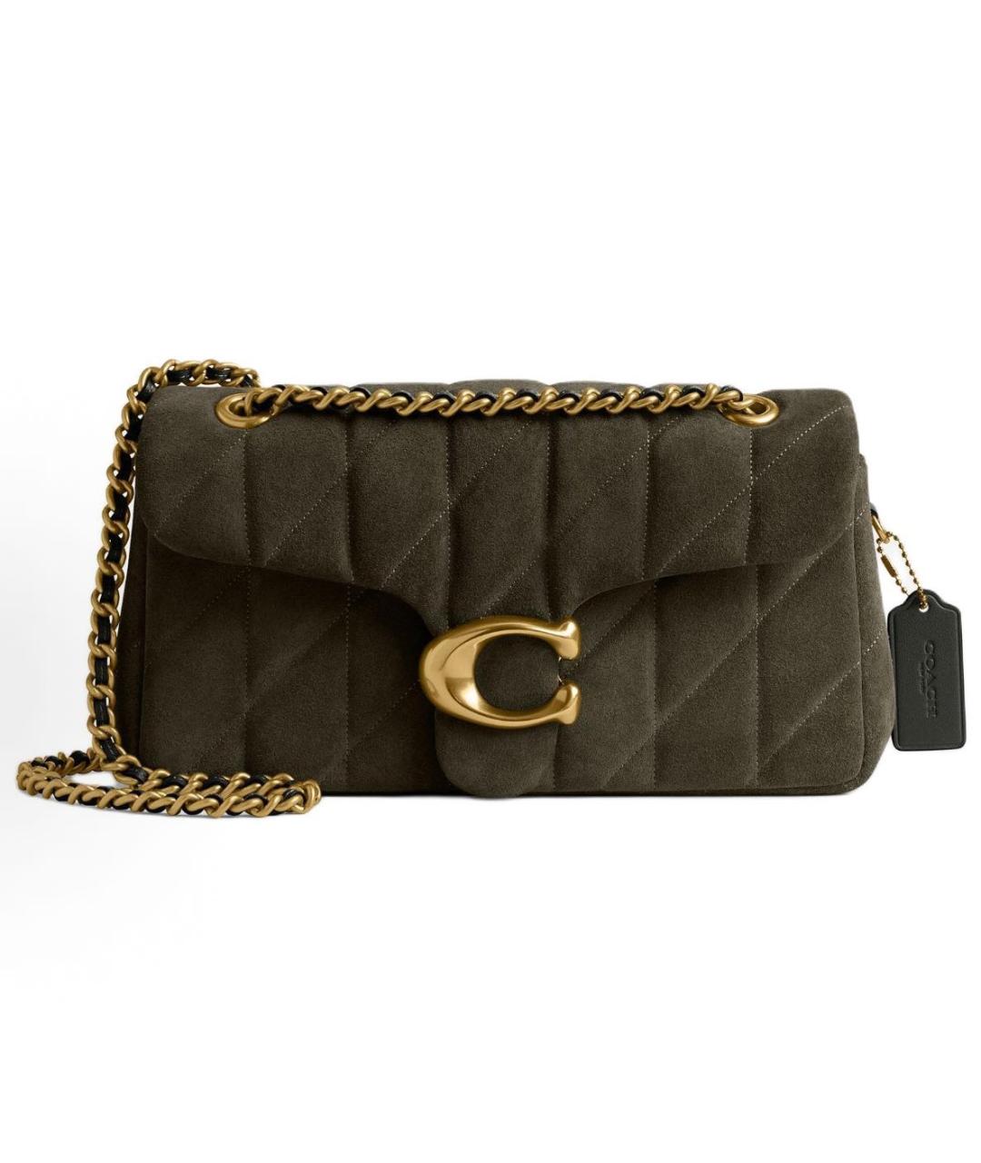 COACH Хаки замшевая сумка через плечо, фото 9