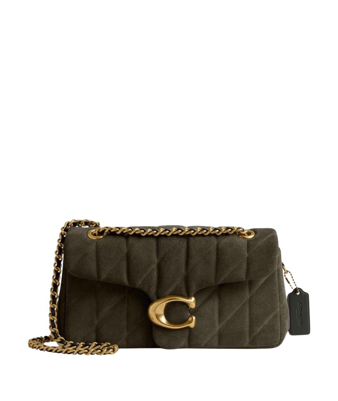 COACH Хаки замшевая сумка через плечо, фото 1