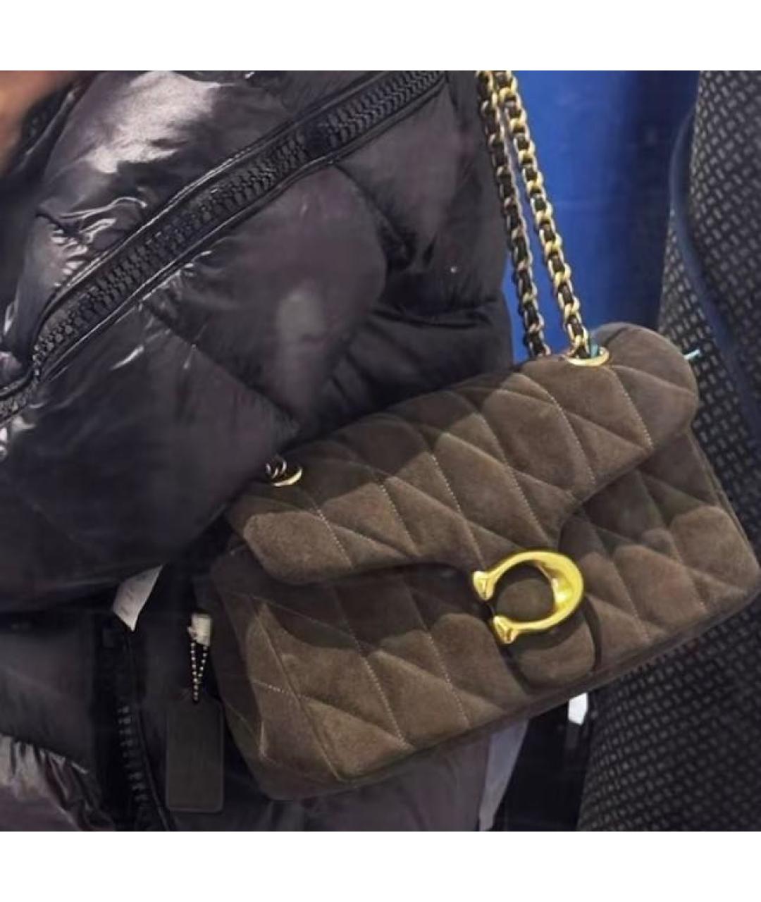 COACH Хаки замшевая сумка через плечо, фото 7