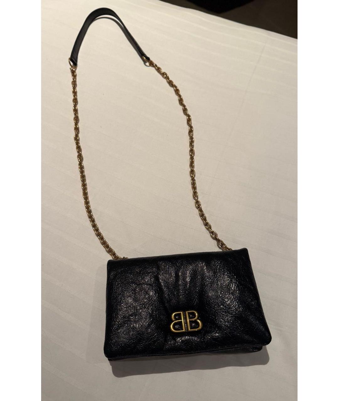 BALENCIAGA Черная кожаная сумка через плечо, фото 2