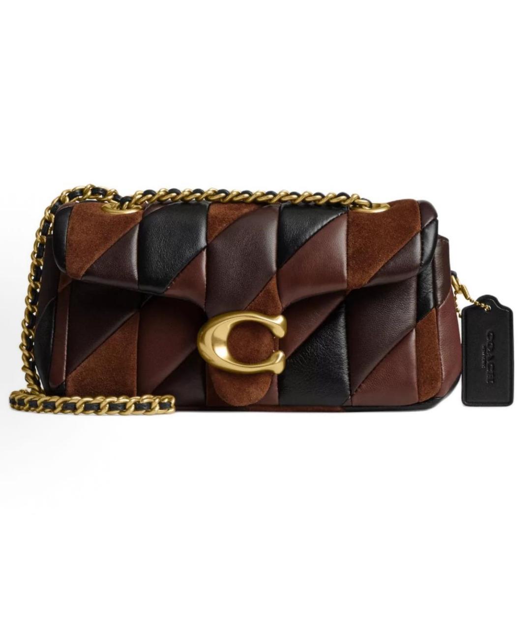 COACH Коричневая кожаная сумка через плечо, фото 9