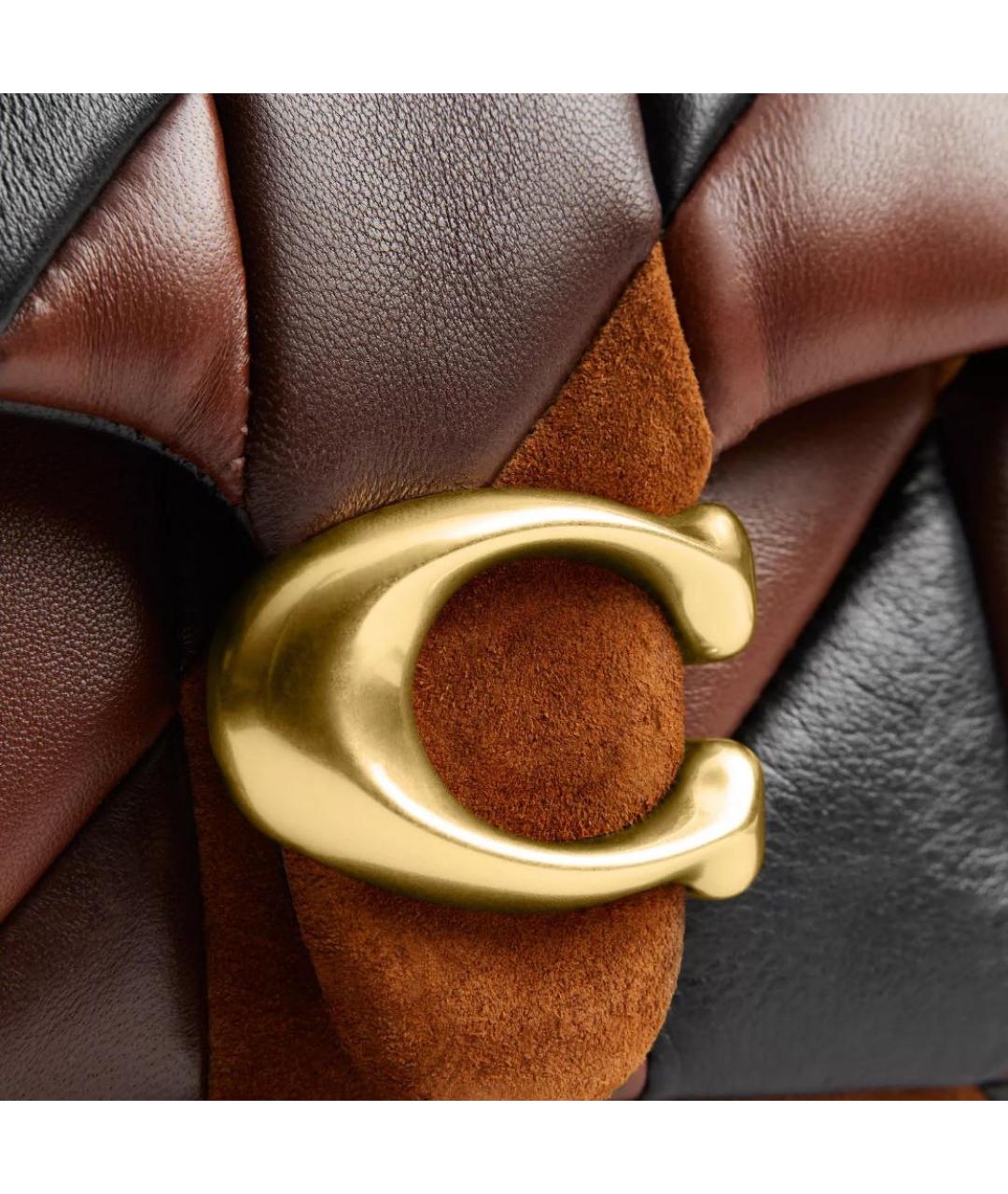 COACH Коричневая кожаная сумка через плечо, фото 7