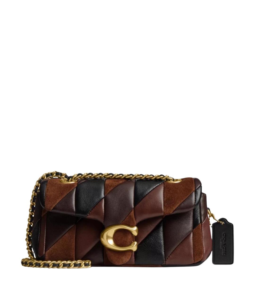 COACH Коричневая кожаная сумка через плечо, фото 1