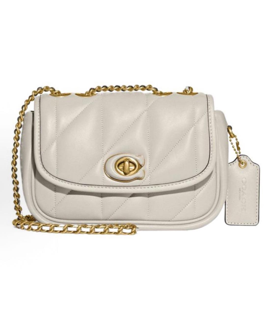 COACH Белая кожаная сумка через плечо, фото 9